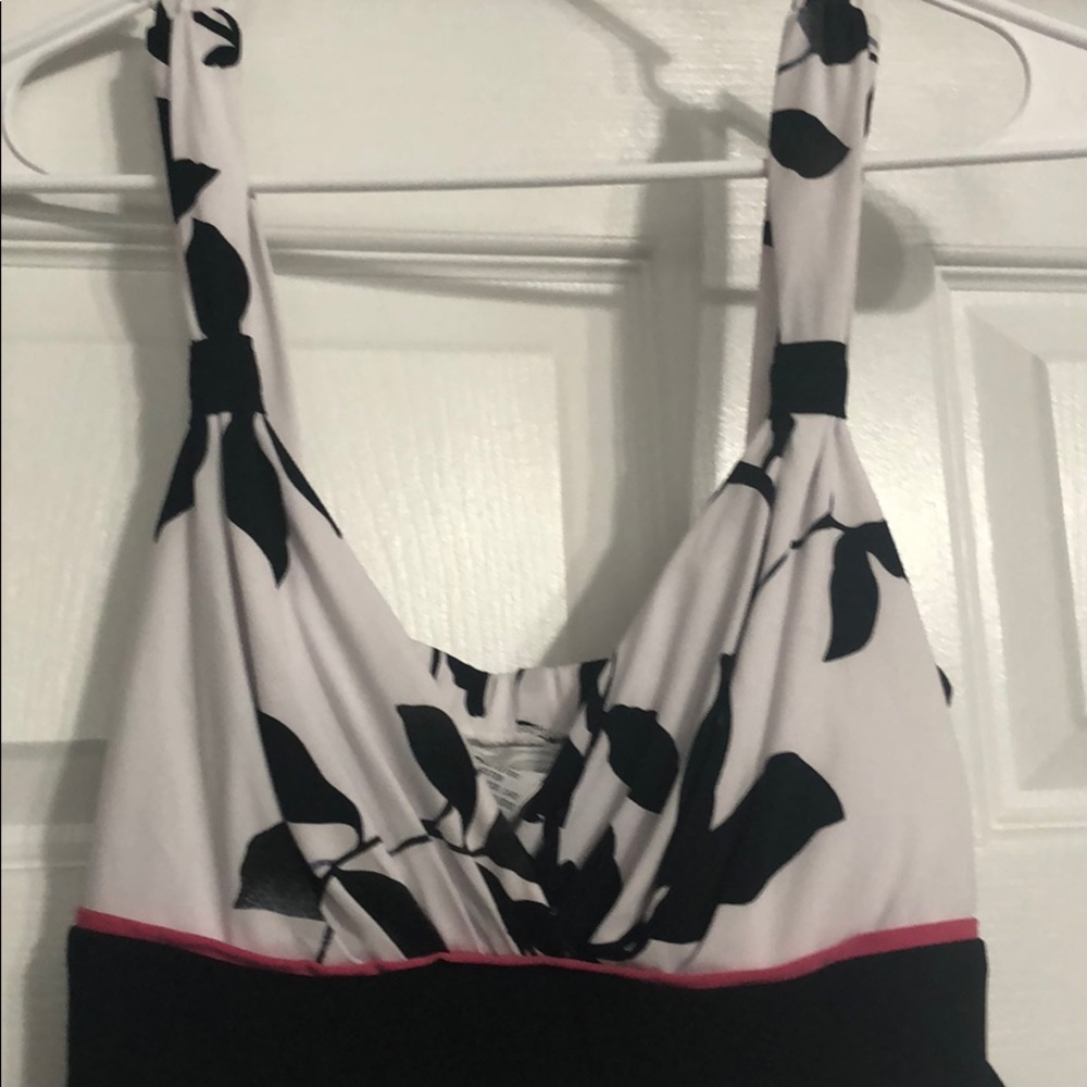 Black white and pink dress